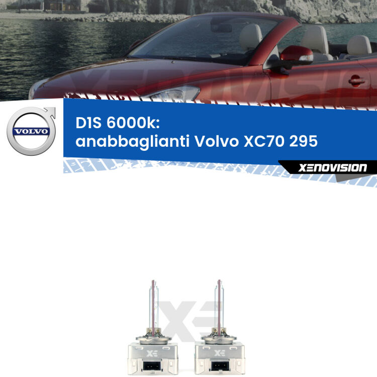 <b>Lampade xenon D1S 6000k Plug&Play</b> di ricambio per fari Anabbaglianti xenon di serie <b>Volvo XC70</b> 295 1997 - 2007. Qualità Massima, Performance pari alle originali.