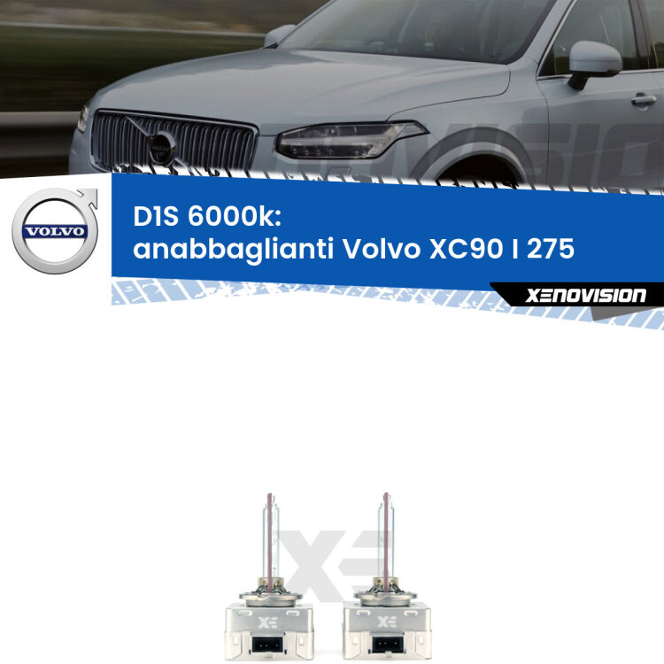 <b>Lampade xenon D1S 6000k Plug&Play</b> di ricambio per fari Anabbaglianti xenon di serie <b>Volvo XC90 I</b> 275 2002 - 2014. Qualità Massima, Performance pari alle originali.