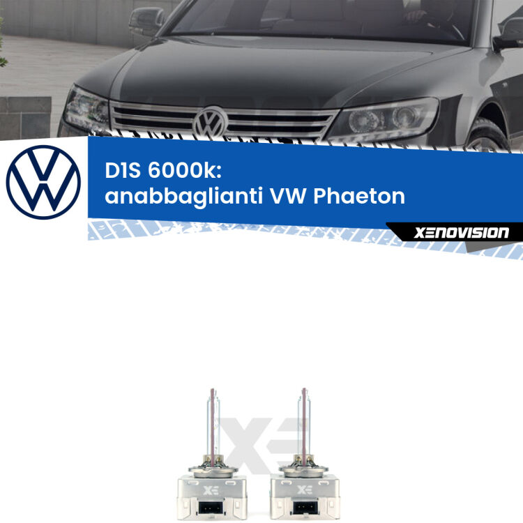 <b>Lampade xenon D1S 6000k Plug&Play</b> di ricambio per fari Anabbaglianti xenon di serie <b>VW Phaeton</b>  2002 - 2010. Qualità Massima, Performance pari alle originali.
