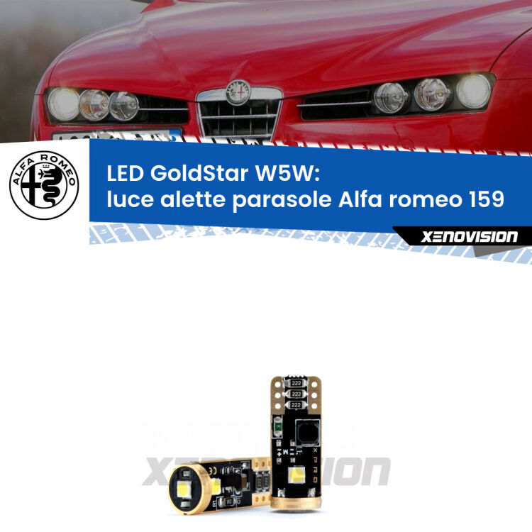 <strong>Luce Alette Parasole LED Alfa romeo 159</strong>  2005 - 2012: ottima luminosità a 360 gradi. Si inseriscono ovunque. Canbus, Top Quality.