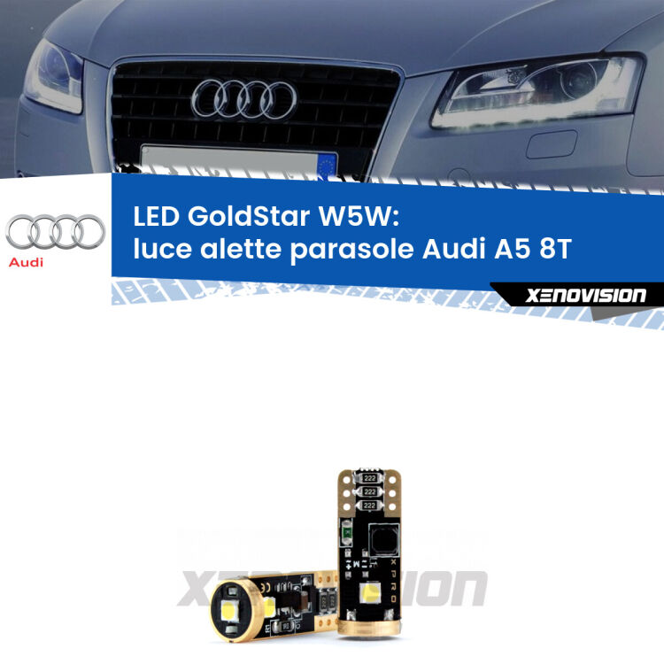 <strong>Luce Alette Parasole LED Audi A5</strong> 8T 2007 - 2017: ottima luminosità a 360 gradi. Si inseriscono ovunque. Canbus, Top Quality.