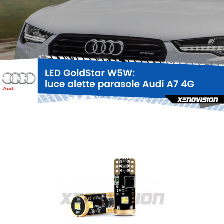 <strong>Luce Alette Parasole LED Audi A7</strong> 4G 2010 - 2018: ottima luminosità a 360 gradi. Si inseriscono ovunque. Canbus, Top Quality.