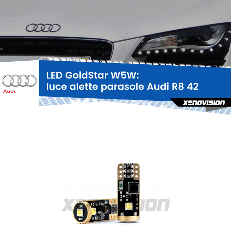 <strong>Luce Alette Parasole LED Audi R8</strong> 42 2007 - 2015: ottima luminosità a 360 gradi. Si inseriscono ovunque. Canbus, Top Quality.