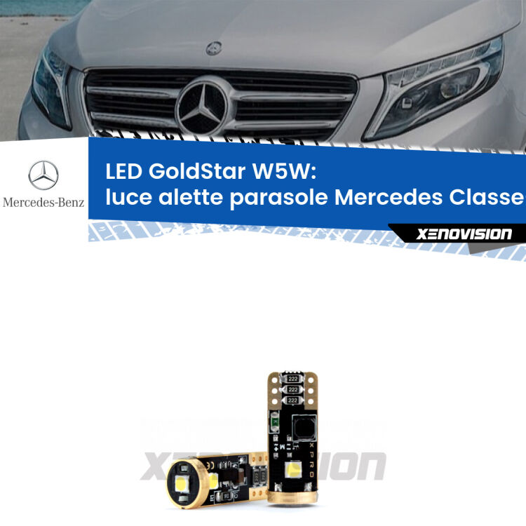 <strong>Luce Alette Parasole LED Mercedes Classe-V</strong> W447 2014 in poi: ottima luminosità a 360 gradi. Si inseriscono ovunque. Canbus, Top Quality.
