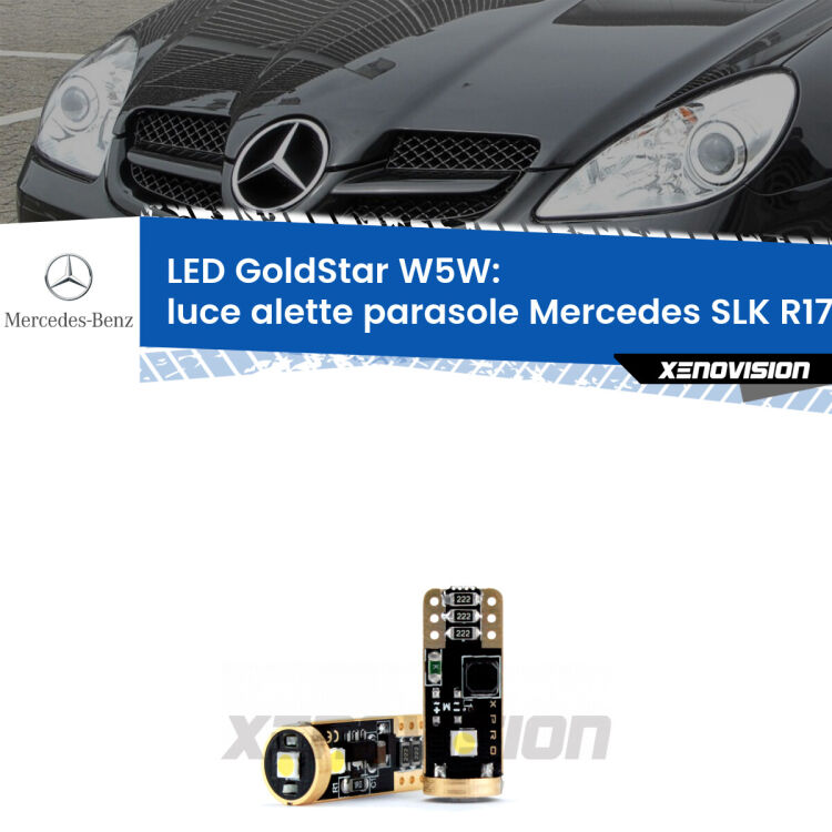 <strong>Luce Alette Parasole LED Mercedes SLK</strong> R171 2004 - 2011: ottima luminosità a 360 gradi. Si inseriscono ovunque. Canbus, Top Quality.