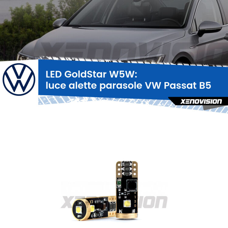 <strong>Luce Alette Parasole LED VW Passat</strong> B5 1996 - 2000: ottima luminosità a 360 gradi. Si inseriscono ovunque. Canbus, Top Quality.