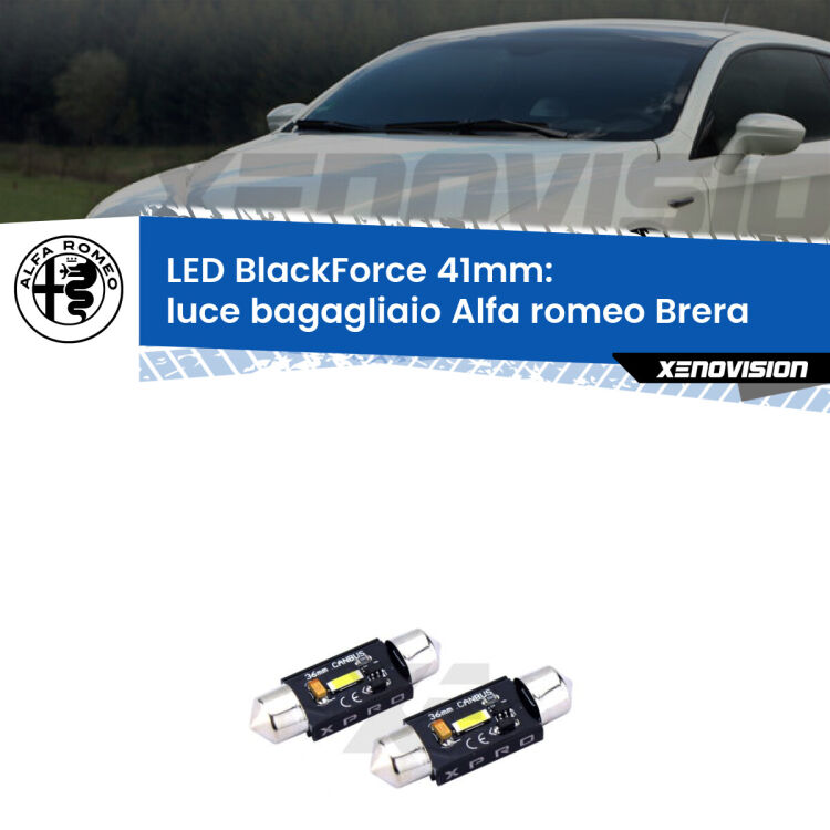 <strong>LED luce bagagliaio 41mm per Alfa romeo Brera</strong>  2006 - 2010. Coppia lampadine <strong>C5W</strong>modello BlackForce Xenovision.