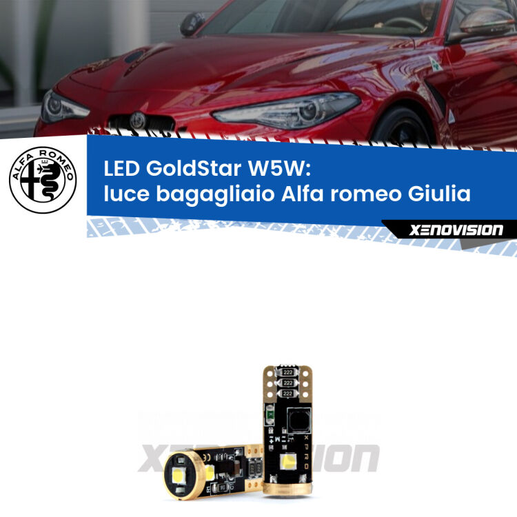 <strong>Luce Bagagliaio LED Alfa romeo Giulia</strong>  2015 in poi: ottima luminosità a 360 gradi. Si inseriscono ovunque. Canbus, Top Quality.