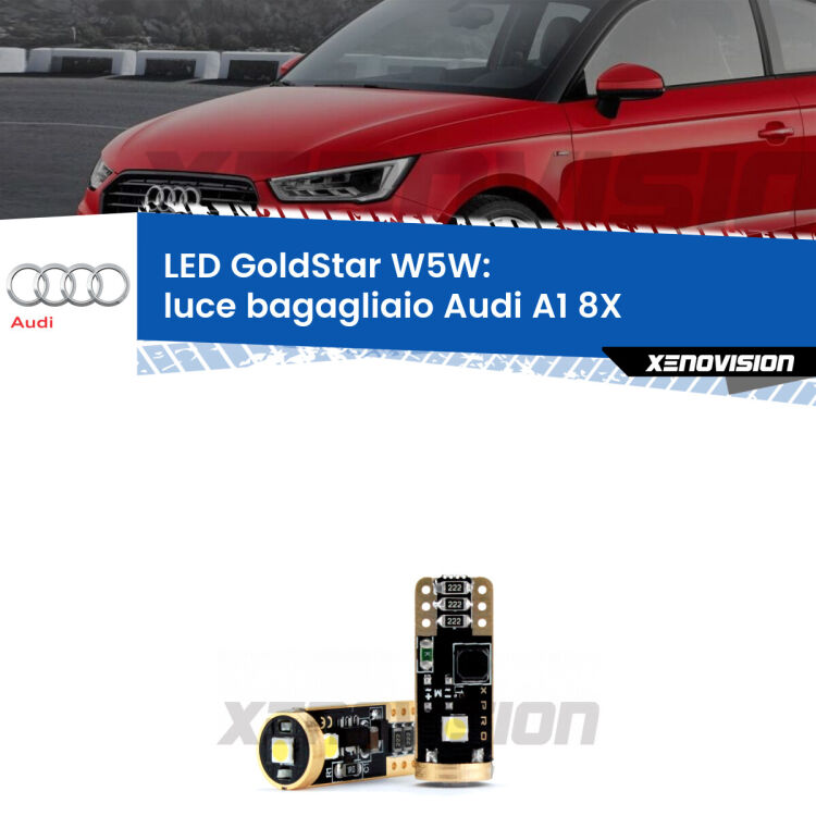 <strong>Luce Bagagliaio LED Audi A1</strong> 8X 2010 - 2018: ottima luminosità a 360 gradi. Si inseriscono ovunque. Canbus, Top Quality.