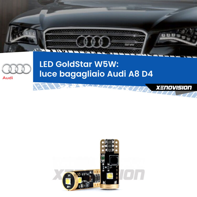 <strong>Luce Bagagliaio LED Audi A8</strong> D4 2009 - 2018: ottima luminosità a 360 gradi. Si inseriscono ovunque. Canbus, Top Quality.