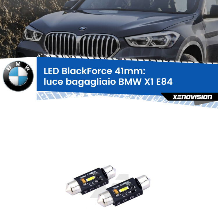 <strong>LED luce bagagliaio 41mm per BMW X1</strong> E84 2009 - 2015. Coppia lampadine <strong>C5W</strong>modello BlackForce Xenovision.