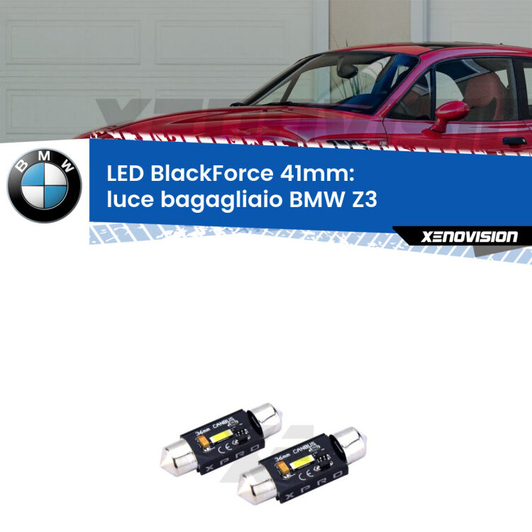 <strong>LED luce bagagliaio 41mm per BMW Z3</strong>  1997 - 2003. Coppia lampadine <strong>C5W</strong>modello BlackForce Xenovision.