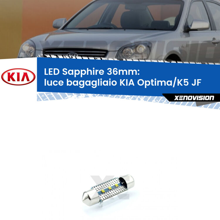 <strong>LED luce bagagliaio 36mm per KIA Optima/K5</strong> JF 2015 - 2018. Lampade <strong>c5W</strong> modello Sapphire Xenovision con chip led Philips.