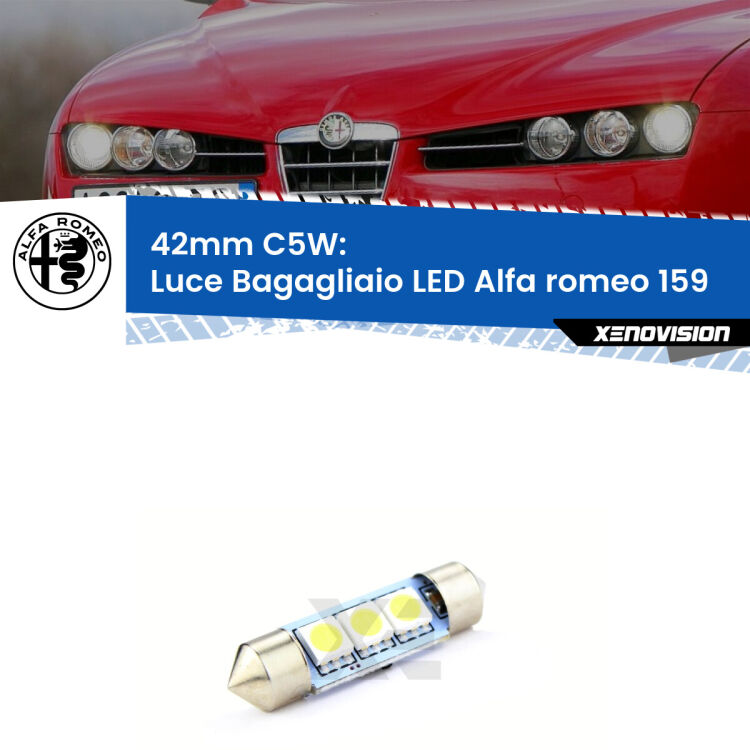 Lampadina eccezionalmente duratura, canbus e luminosa. C5W 42mm perfetto per Luce Bagagliaio LED Alfa romeo 159  2005 - 2012<br />.
