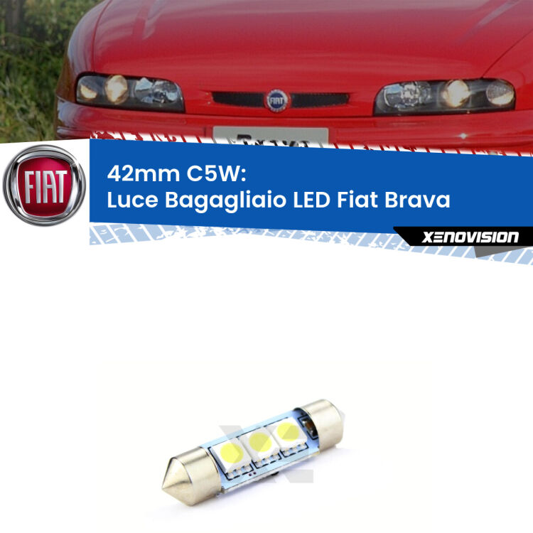 Lampadina eccezionalmente duratura, canbus e luminosa. C5W 42mm perfetto per Luce Bagagliaio LED Fiat Brava  1995 - 2001<br />.