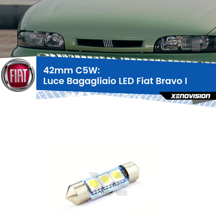 Lampadina eccezionalmente duratura, canbus e luminosa. C5W 42mm perfetto per Luce Bagagliaio LED Fiat Bravo I  1995 - 2001<br />.