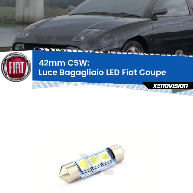 Lampadina eccezionalmente duratura, canbus e luminosa. C5W 42mm perfetto per Luce Bagagliaio LED Fiat Coupe  1993 - 2000<br />.