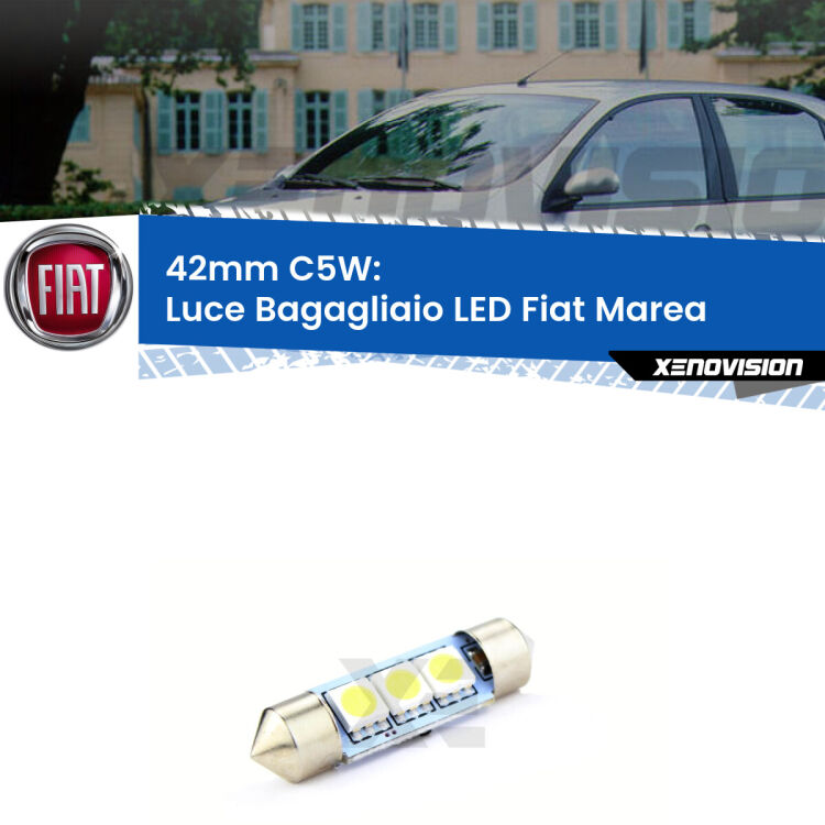 Lampadina eccezionalmente duratura, canbus e luminosa. C5W 42mm perfetto per Luce Bagagliaio LED Fiat Marea  1996 - 2002<br />.