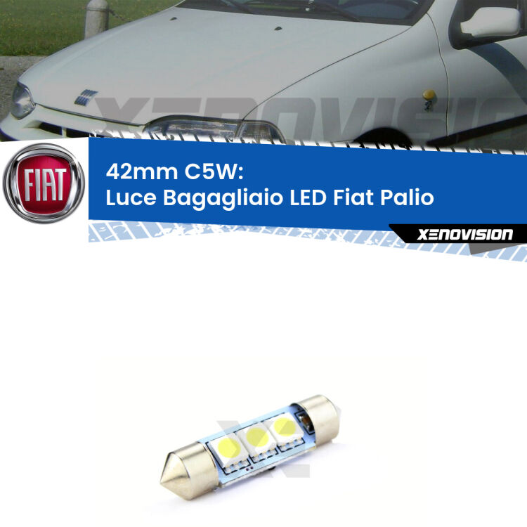 Lampadina eccezionalmente duratura, canbus e luminosa. C5W 42mm perfetto per Luce Bagagliaio LED Fiat Palio  1996 - 2003<br />.