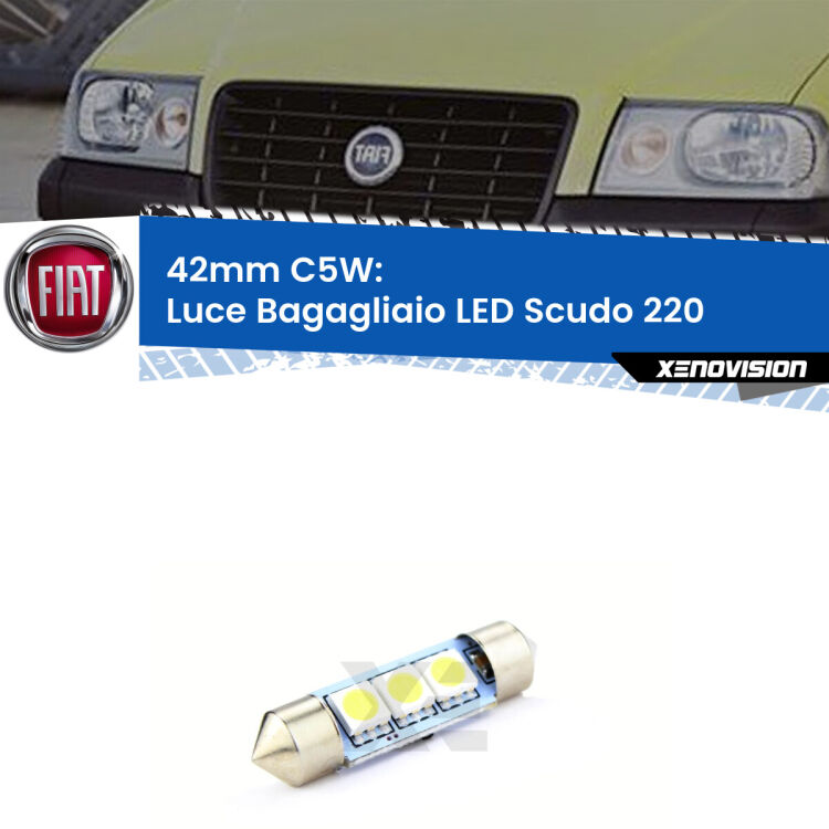 Lampadina eccezionalmente duratura, canbus e luminosa. C5W 42mm perfetto per Luce Bagagliaio LED Fiat Scudo (220) 1996 - 2006<br />.