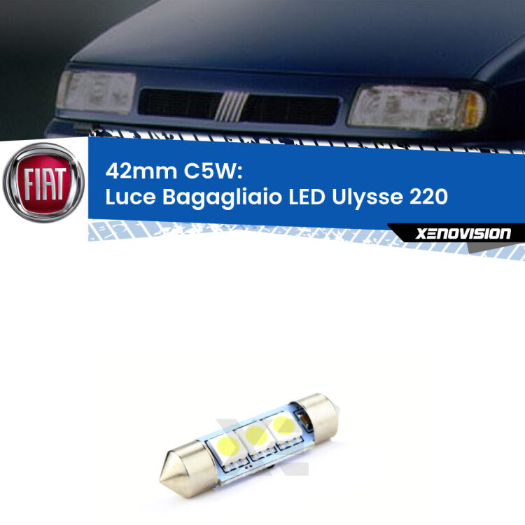 Lampadina eccezionalmente duratura, canbus e luminosa. C5W 42mm perfetto per Luce Bagagliaio LED Fiat Ulysse (220) 1994 - 2002<br />.
