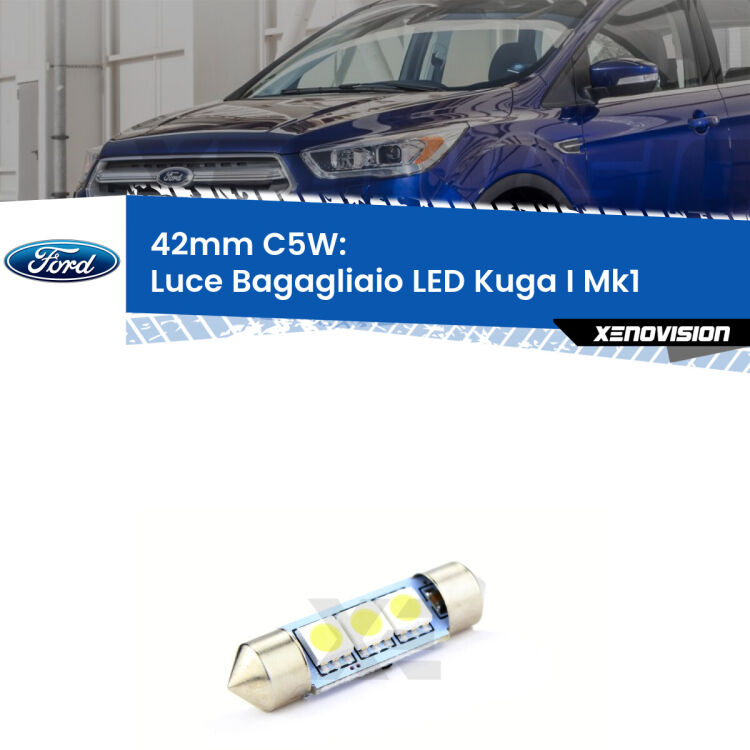 Lampadina eccezionalmente duratura, canbus e luminosa. C5W 42mm perfetto per Luce Bagagliaio LED Ford Kuga I (Mk1) 2008 - 2012<br />.