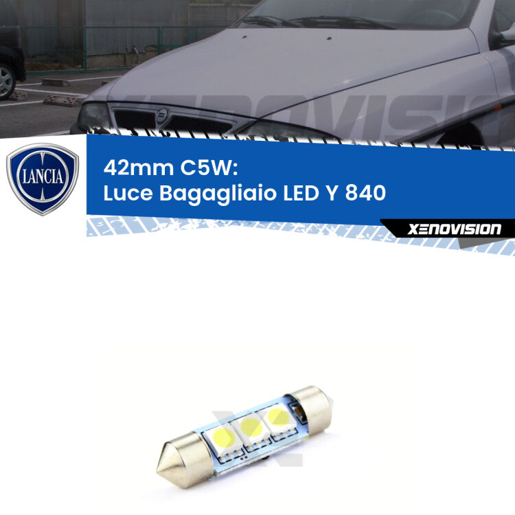 Lampadina eccezionalmente duratura, canbus e luminosa. C5W 42mm perfetto per Luce Bagagliaio LED Lancia Y (840) 1995 - 2003<br />.
