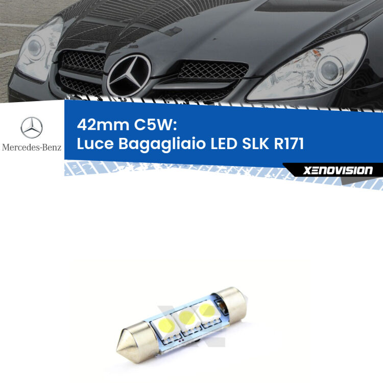 Lampadina eccezionalmente duratura, canbus e luminosa. C5W 42mm perfetto per Luce Bagagliaio LED Mercedes SLK (R171) 2004 - 2011<br />.
