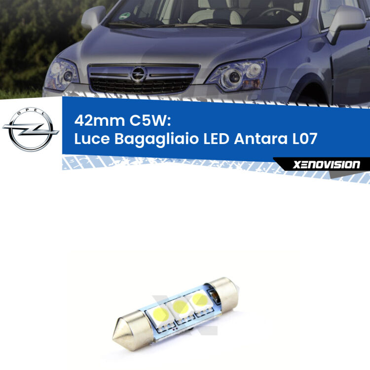 Lampadina eccezionalmente duratura, canbus e luminosa. C5W 42mm perfetto per Luce Bagagliaio LED Opel Antara (L07) 2006 - 2015<br />.