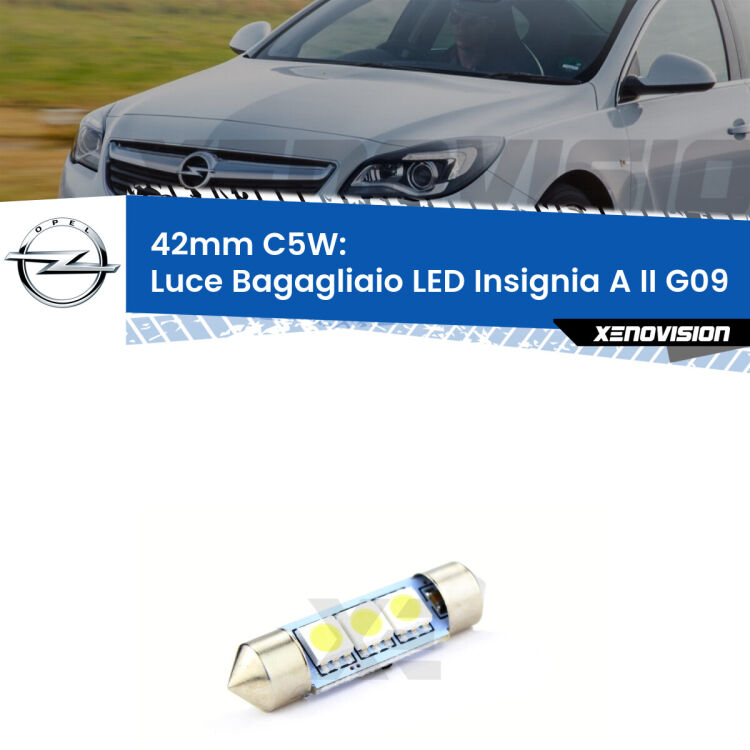 Lampadina eccezionalmente duratura, canbus e luminosa. C5W 42mm perfetto per Luce Bagagliaio LED Opel Insignia A II (G09) 2014 - 2017<br />.