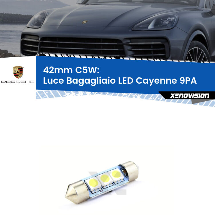 Lampadina eccezionalmente duratura, canbus e luminosa. C5W 42mm perfetto per Luce Bagagliaio LED Porsche Cayenne (9PA) 2002 - 2010<br />.