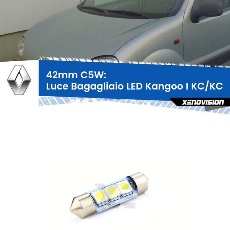 Lampadina eccezionalmente duratura, canbus e luminosa. C5W 42mm perfetto per Luce Bagagliaio LED Renault Kangoo I (KC/KC) 1997 - 2006<br />.