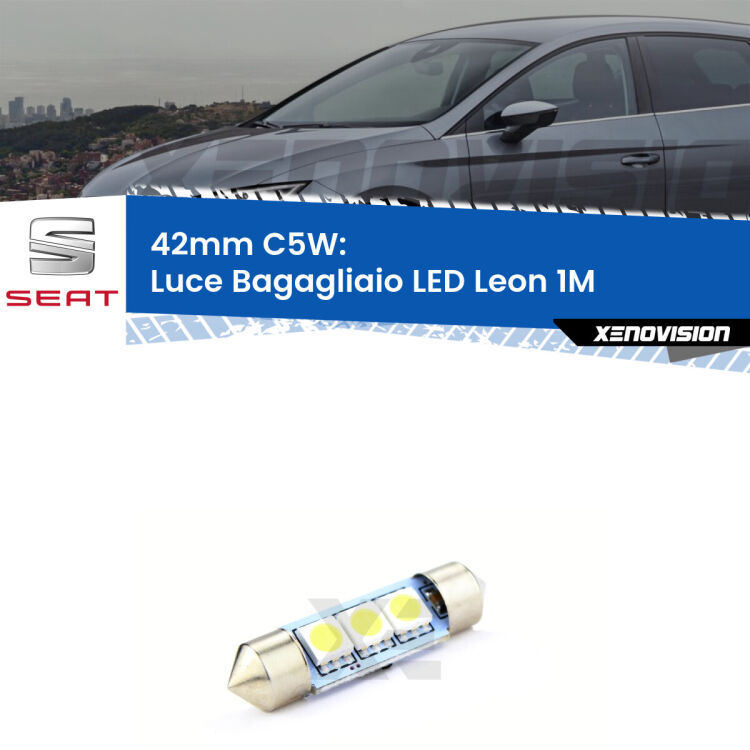 Lampadina eccezionalmente duratura, canbus e luminosa. C5W 42mm perfetto per Luce Bagagliaio LED Seat Leon (1M) 1999 - 2006<br />.