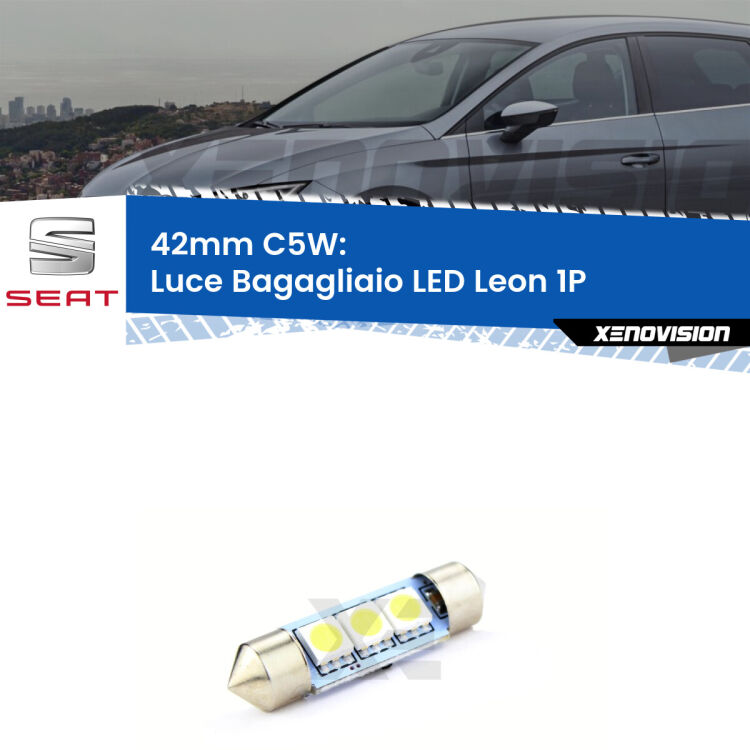 Lampadina eccezionalmente duratura, canbus e luminosa. C5W 42mm perfetto per Luce Bagagliaio LED Seat Leon (1P) 2005 - 2012<br />.
