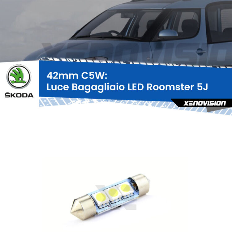 Lampadina eccezionalmente duratura, canbus e luminosa. C5W 42mm perfetto per Luce Bagagliaio LED Skoda Roomster (5J) 2006 - 2015<br />.