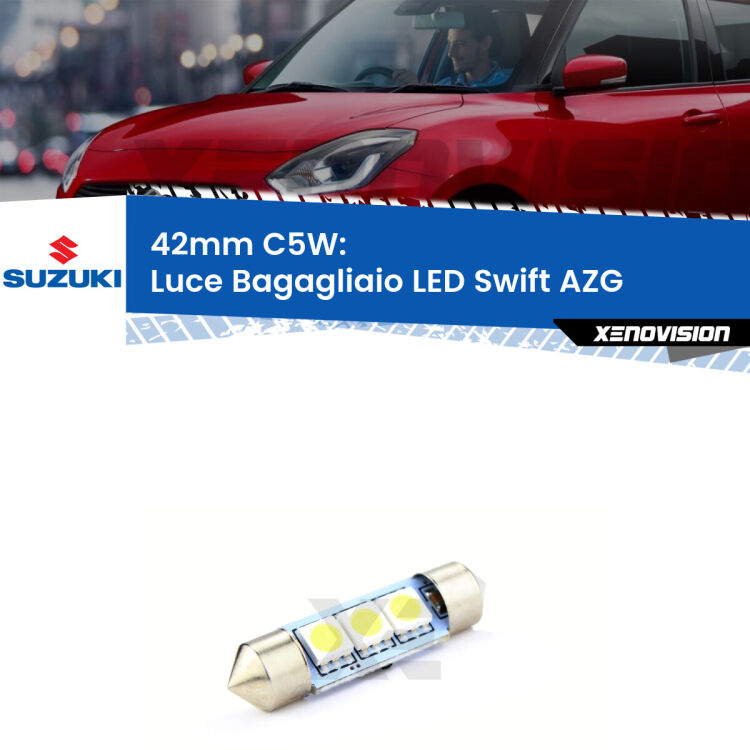 Lampadina eccezionalmente duratura, canbus e luminosa. C5W 42mm perfetto per Luce Bagagliaio LED Suzuki Swift (AZG) 2010 - 2016<br />.