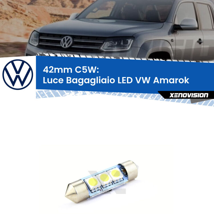Lampadina eccezionalmente duratura, canbus e luminosa. C5W 42mm perfetto per Luce Bagagliaio LED VW Amarok  2010 - 2016<br />.
