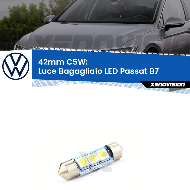 Lampadina eccezionalmente duratura, canbus e luminosa. C5W 42mm perfetto per Luce Bagagliaio LED VW Passat (B7) 2010 - 2014<br />.
