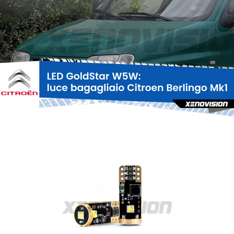 <strong>Luce Bagagliaio LED Citroen Berlingo</strong> Mk1 1996 - 2007: ottima luminosità a 360 gradi. Si inseriscono ovunque. Canbus, Top Quality.
