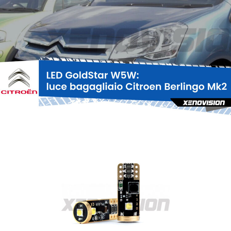 <strong>Luce Bagagliaio LED Citroen Berlingo</strong> Mk2 2008 - 2017: ottima luminosità a 360 gradi. Si inseriscono ovunque. Canbus, Top Quality.
