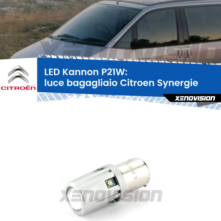 <strong>LED per Luce Bagagliaio Citroen Synergie  1994 - 2002.</strong>Lampadina P21W con una poderosa illuminazione frontale rafforzata da 5 potenti chip laterali.