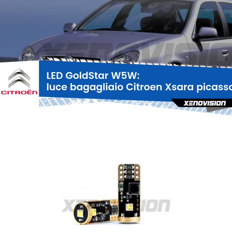 <strong>Luce Bagagliaio LED Citroen Xsara picasso</strong> N68 1999 - 2012: ottima luminosità a 360 gradi. Si inseriscono ovunque. Canbus, Top Quality.