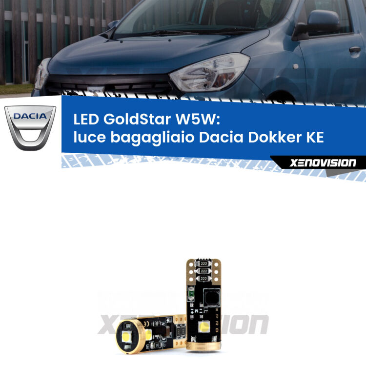 <strong>Luce Bagagliaio LED Dacia Dokker</strong> KE 2012 in poi: ottima luminosità a 360 gradi. Si inseriscono ovunque. Canbus, Top Quality.