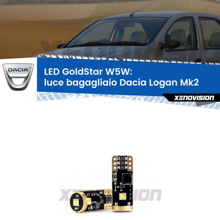<strong>Luce Bagagliaio LED Dacia Logan</strong> Mk2 2012 in poi: ottima luminosità a 360 gradi. Si inseriscono ovunque. Canbus, Top Quality.