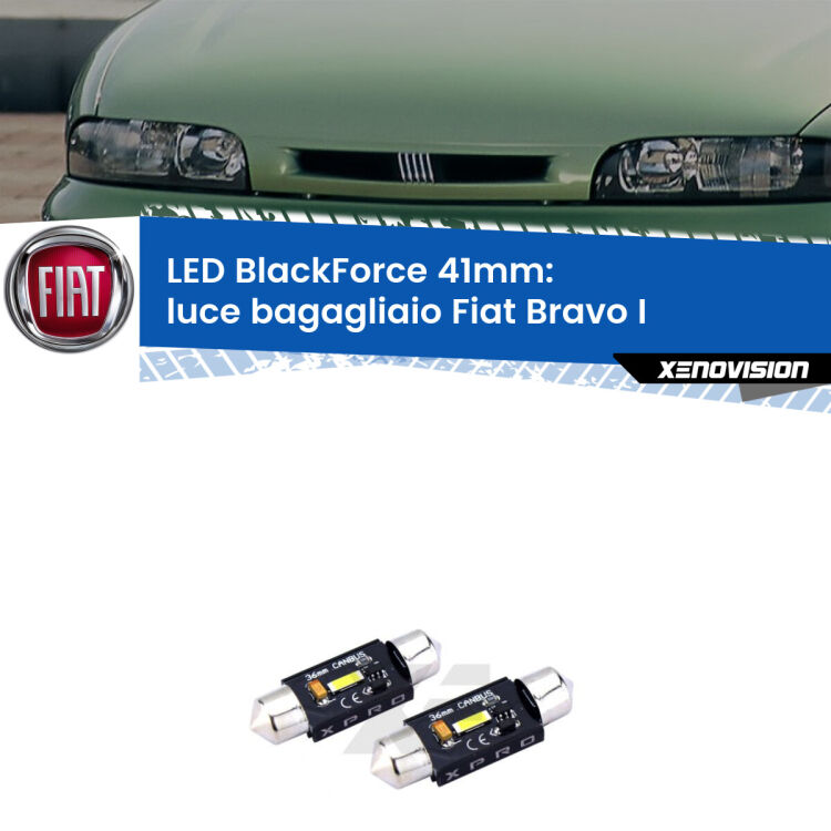 <strong>LED luce bagagliaio 41mm per Fiat Bravo I</strong>  1995 - 2001. Coppia lampadine <strong>C5W</strong>modello BlackForce Xenovision.