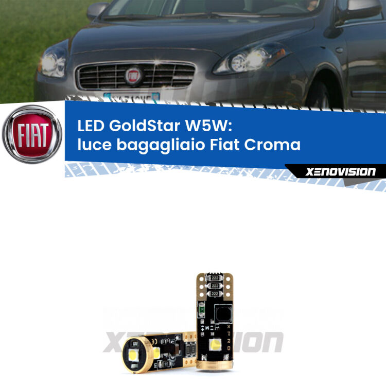 <strong>Luce Bagagliaio LED Fiat Croma</strong>  2005 - 2010: ottima luminosità a 360 gradi. Si inseriscono ovunque. Canbus, Top Quality.
