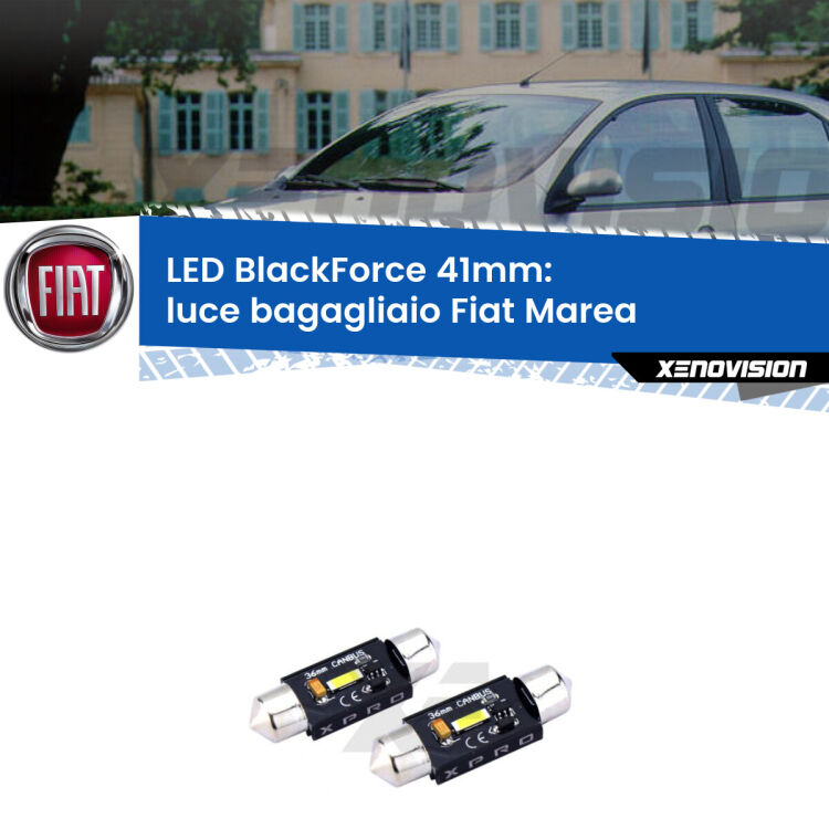 <strong>LED luce bagagliaio 41mm per Fiat Marea</strong>  1996 - 2002. Coppia lampadine <strong>C5W</strong>modello BlackForce Xenovision.