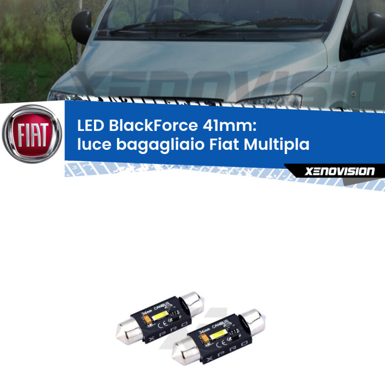 <strong>LED luce bagagliaio 41mm per Fiat Multipla</strong>  1999 - 2010. Coppia lampadine <strong>C5W</strong>modello BlackForce Xenovision.
