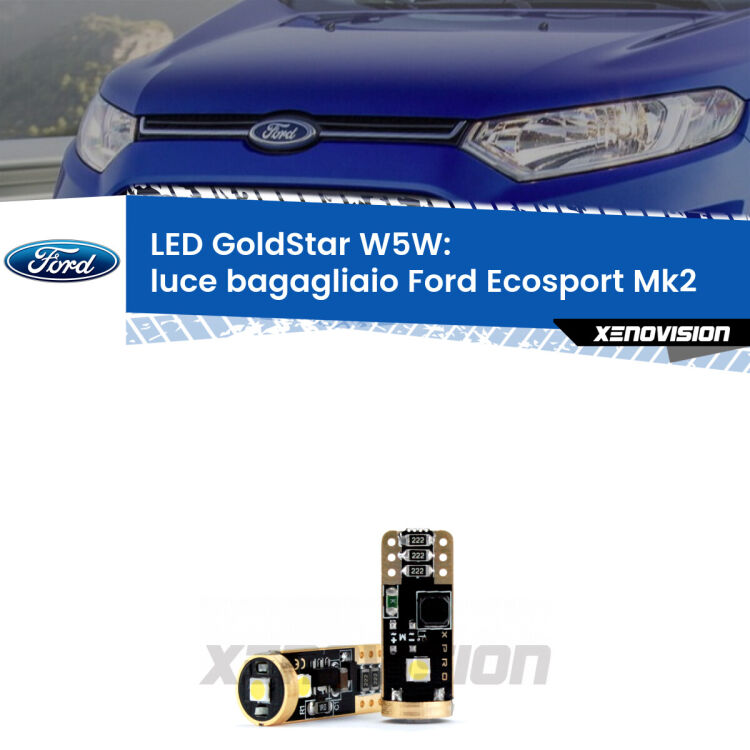 <strong>Luce Bagagliaio LED Ford Ecosport</strong> Mk2 2012 - 2016: ottima luminosità a 360 gradi. Si inseriscono ovunque. Canbus, Top Quality.
