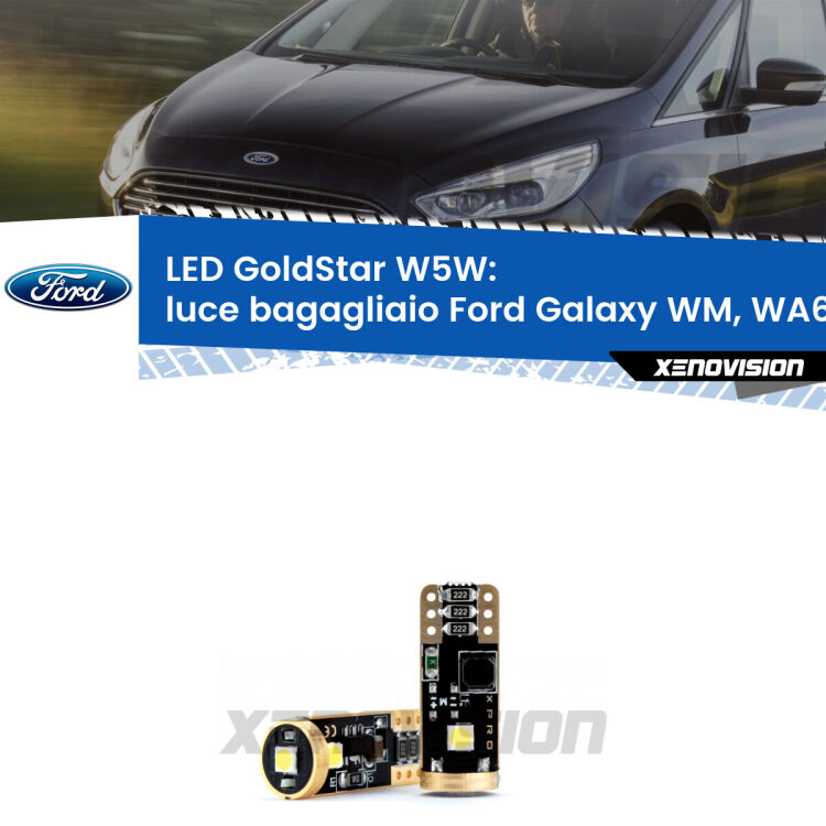 <strong>Luce Bagagliaio LED Ford Galaxy</strong> WM, WA6 2006 - 2015: ottima luminosità a 360 gradi. Si inseriscono ovunque. Canbus, Top Quality.